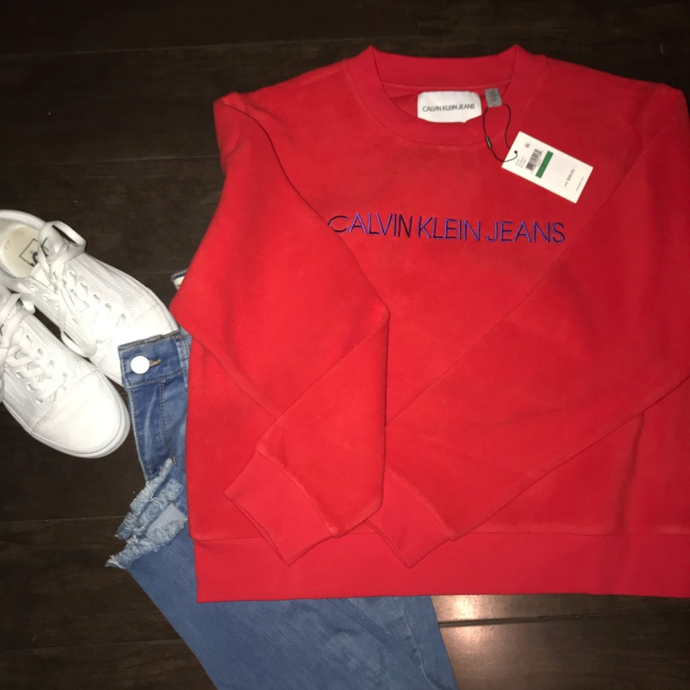 New Calvin Klein fleece crewneck